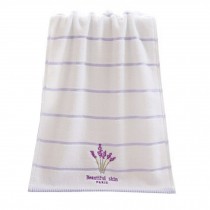 Lavender Strong Absorbency Cotton Soft Facecloth Towel Bath Towel,White