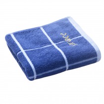 Grace Grid Strong Absorbency Cotton Soft Facecloth Towel Bath Towel,Blue