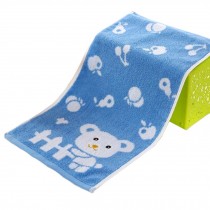 3 PCS Lovely Bear Children Bath Towel  Cotton Soft Facecloth, Blue