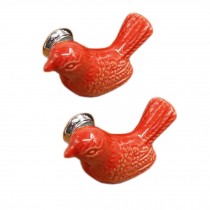 Set Of 4 Cute Drawer/Cabinet Pull Handles Ceramic Cabinet Knobs, Red Bird