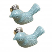 Set Of 4 Ceramic Drawer/Cabinet Pull Handles Cabinet Knobs, Blue Bird