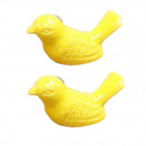 Set Of 4 Cute Ceramic Drawer/Cabinet Pull Handles Cabinet Knobs, Yellow Bird