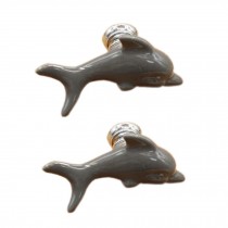 Set Of 2  Ceramic Drawer Pull Handles Cabinet Knobs, Dolphin