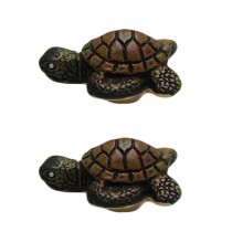 Set Of 2 Ocean Style Drawer Pull Handles Cabinet Knobs, Little Turtle
