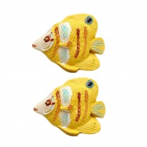 Ocean Style Drawer Pull Handles Cabinet Knobs Set Of 2, Yellow Fish
