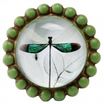 Creative Drawer/Cabinet Pull Handles Alloy Cabinet Knobs, Green Dragonfly