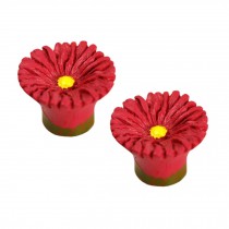 Set of 2 Stylish Cabinet Knobs Drawer Handle Beautiful Drawer Pull Handles Flower Red