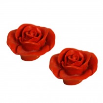 Set of 2 Stylish Cabinet Knobs Drawer Handle Beautiful Drawer Pull Handles Flower Red C