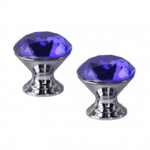 Set of 2 Stylish Cabinet Knobs Drawer Handle Crystal Drawer Pull Handles Blue