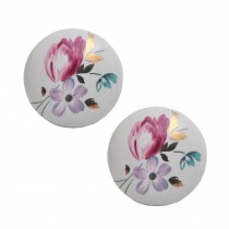 Set of 2 38mm Beautiful Tulip Ceramic Cabinet Knobs Drawer Pull Handles