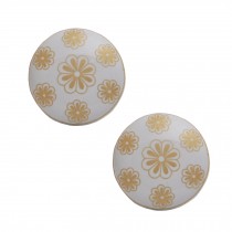 Set of 2 38mm Golden Snowflakes Ceramic Cabinet Knobs Drawer Pull Handles