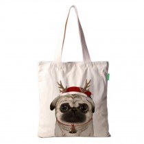 Cute Dog Canvas Bag Single Shoulder Handbag  Eco Bag,No.7