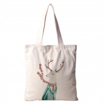 Cute Eco Bag Canvas Bag Single Shoulder Handbag Deer Pattern,No.1