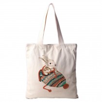 Cute Eco Bag Canvas Bag Single Shoulder Handbag Rabbit Pattern,No.3