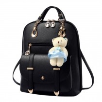 Ladies Elegant Backpack Shoulder Bag School Fashion Bag, Black