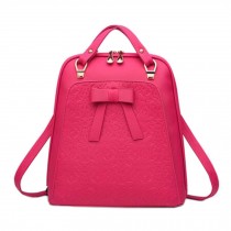 Fashion Backpack Shoulder Bag School Backpack For Ladies, Rose Red