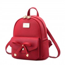 Women's Lovely Leisure Backpack Elegant Shoulder Bag School Backpack, Wine Red