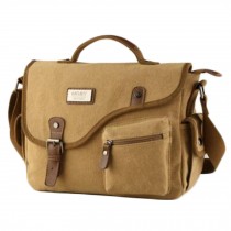 Unisex Fashion Retro Messenger Bag Shoulder Bag School Bag, Khaki
