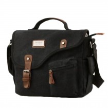 Unisex Fashion Retro Messenger Bag Shoulder Bag School Bag, Black