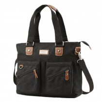 Fashion Postman Bag Vintage Canvas Bag Messenger Bag Shoulder Bag For Men, Black