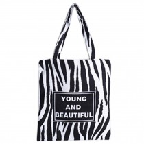Zebra-stripe Vintage Reusable Shopping Bags Single-shoulder Bag Canvas Bag