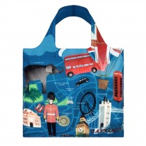 Waterproof Reusable Grocery Tote Bag Foldable Carrying Shopping Bags - London