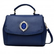 Womens Vintage Style Handbag Tote Purse Shoulder Bag PU Leather, Blue