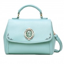 Womens Vintage Style Handbag Tote Purse Shoulder Bag PU Leather, Sky Blue