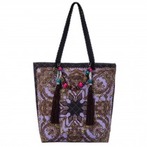 Womens Ethnic Customs Shoulder Bag Handbag Hand Bag, Purple