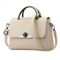Fashion Elegant Handbag Shoulder Bag Purse Crossbody Bag PU Leather, Beige