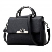 Fashion Elegant Handbag Shoulder Bag Purse Crossbody Bag PU Leather, Black
