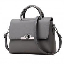 Fashion Elegant Handbag Shoulder Bag Purse Crossbody Bag PU Leather, Grey