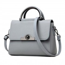 Fashion Elegant Handbag Shoulder Bag Purse Tote Bag PU Leather, Light Grey