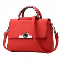 Fashion Elegant Handbag Shoulder Bag Purse Tote Bag PU Leather, Red