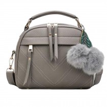 Womens Fashion PU Leather Handbag Shoulder Bag Tote Purse, Grey