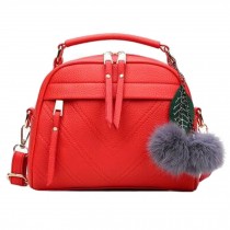Womens Fashion PU Leather Handbag Shoulder Bag Tote Purse, Red