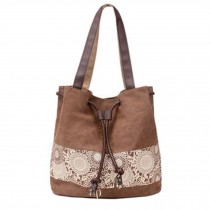 Womens Vintage Shoulder Bag Canvas Handbag Tote Bag Fashion Purse, Brown