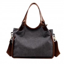 Large Capacity Canvas Shoulder Handbag Crossbody Bag Shopping Bag Tote Bag, Grey