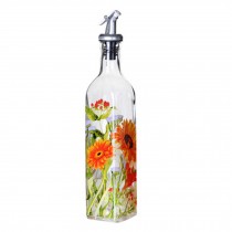Beautiful Painted Glass Oil & Vinegar Bottle Oil Dispenser, A