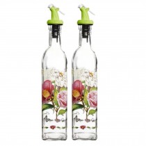 2PCS Flower Vinegar Bottle Oil Jar Glass Bottle Oil Dispenser, NO.17