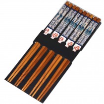 Chinese Traditional Bamboo Chopsticks With Blue And White Porcelain-ware Pattern