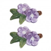 Set Of 4 Lovely Ceramics Flower Spoon Fork Holder Chopsticks Rests, Purple