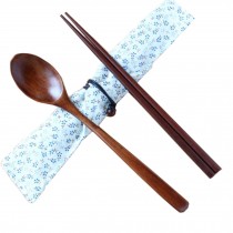 Portable Tavel Camping Spoon Chopsticks Tableware Utensil Set+bag,White/A