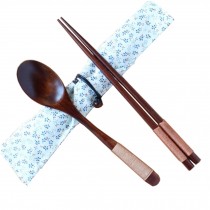 Portable Tavel Camping Spoon Chopsticks Tableware Utensil Set+bag,White/B