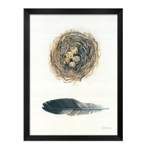 Home Decor Picture Black Wood Feather Design