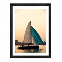 Sailing Boat Decorative Black Wood Picture for Wall Hanging