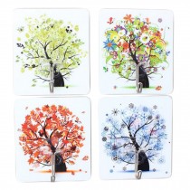 Set Of 4 Creative Strong Adhesive Wall Hook, The Four Seasons