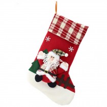 17" Christmas Stocking Tree Hanging Xmas Decoration Santa Claus Stocking Gift A