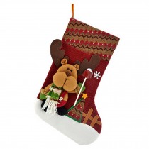 17" Christmas Stocking Tree Hanging Xmas Decoration Santa Claus Stocking Gift E