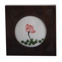 Wood And Ceramic Coasters with a Holder, Bar Dinning Accessories??Flowering